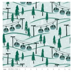 Fat Quarter Riley Blake “Ski Hill” Mountainside Powder Blue Quilt Cotton