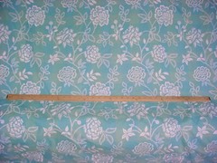6-1/2Y Brunschwig Fils 8013112 Kinevine Embroidery Aqua Floral Upholstery Fabric
