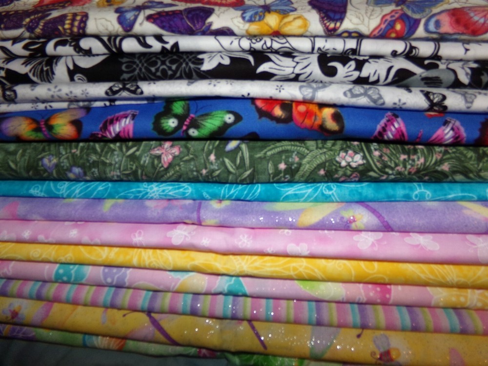BUTTERFLY Dragonfly insect bugs Cotton QUILT Fabric U-PICK see info 1/2 yd BTHY