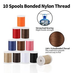 10 Spools Extra Strong Upholstery Thread, Bonded Nylon Thread Leather Threads…