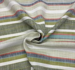 BALLARD DESIGNS FONTAINBLEAU MULTI STRIPE InsideOut® PERF FABRIC 2.1 YARDS 56″W