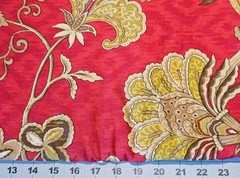 Deauville Dance TWO YARDS IMAN Home Fabric Dark Red Mustard Paisley Vine Print