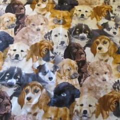 Cotton Fabric Packed Realistic Dogs Lab Beagles Dalmation All KInds BTYx44