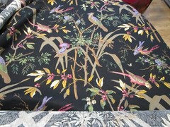 Vintage Thibaut Floral Birds floral Drapery Fabric 100% cotton 1999 NOS 56″ W