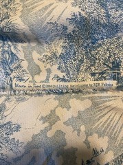 Woven In Time Toile Bark Cloth Fabric Teal Blue County Side 45’x116’ 3+ Yards