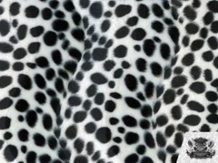 Velboa Faux Fur Fabric Animal Print White and Black Dalmatian 60″ W By the Yard