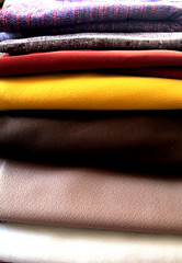Vintage Polyester Fabric Lot of 7 pieces, Yardage Material. New
