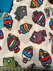 Sea Creatures Turtles Fish Aquatic Ocean Cotton Fabrics 3 Prints 1 Solid Aqua
