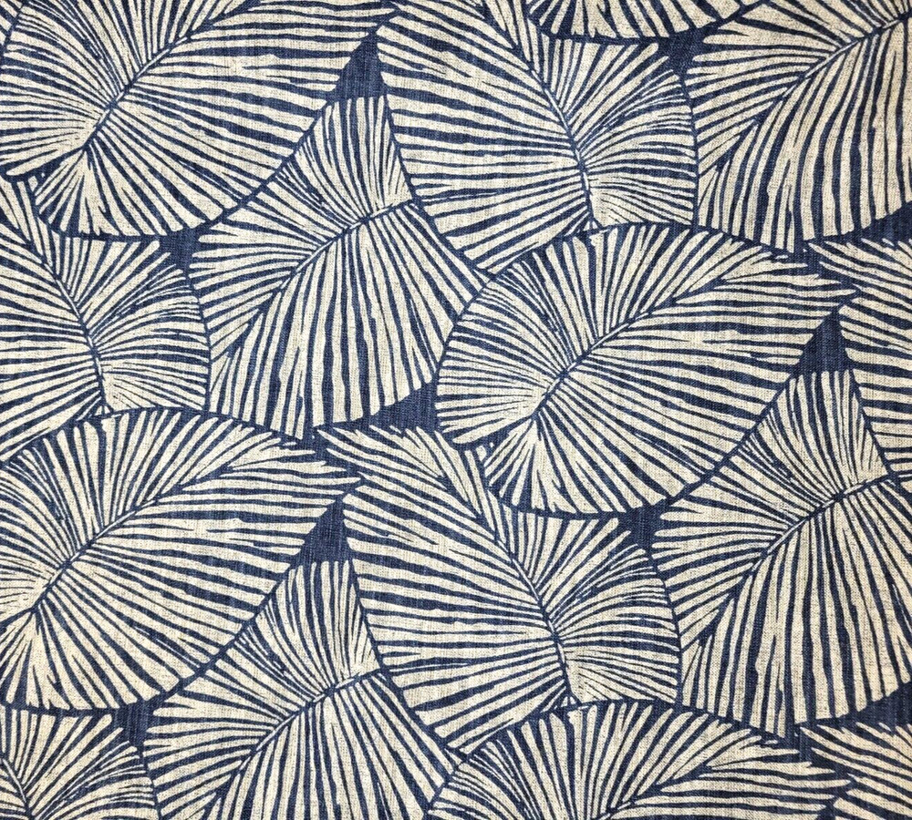 Tristan in the Color Denim BTY Richloom 75% Cotton / 25% Linen 54″ Leaf Blue