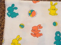 Vintage Bunnyland II Hospital Property Nursery Baby Blanket UNUSED FABRIC-CUTE!!