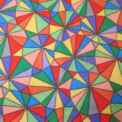 Cotton Fabric of Colorful Kaleidoscope of of multi colors 16″ x 42″ QT Fabrics