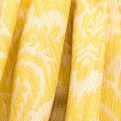 Yellow & White Sateen/Twill Weave Damask Cotton/Rayon Blend Fabric | 1.8 yds.