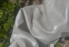 100% Linen Fabric Silver Metallic Print – 222gsm/6.5oz., BTY, Swatch Available