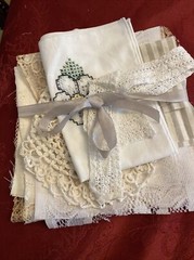 Vintage Doily, Rescued Textiles Lot, Junk Journal, Slow Stitch, Scrapbooking