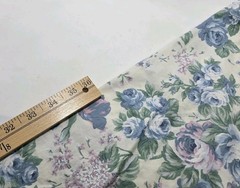 VTG Concord Fabrics Joan Kessler Fabric Pastel Blue Pink Flowers ~42″ X ~46″