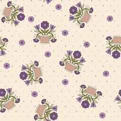 Pansy For Your Thoughts Pansy Pots Henry Glass BTY 44″ Wide