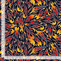 Cotton Fires Flames Heat Hot Black Cotton Fabric Print by the Yard D689.87