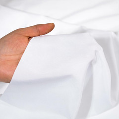 Microfiber Fabric by the Yard, 56 Inch Wide White Lining Fabric for Sewing, Curt