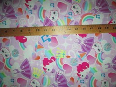 UNICORN RAINBOW CATS HEARTS STAR UNICORNS ICONS PEACE SYMBOLS COTTON FABRIC BTHY
