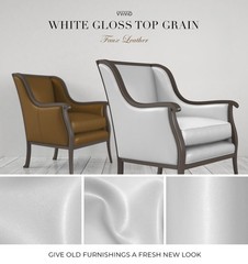 Vvivid Bycast65 White Gloss Top-Grain Faux Leather Marine Vinyl Fabric 10 Foot
