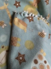 Handmade Big Animals Tied Fleece Blanket 60 L X 36 W Multicolor