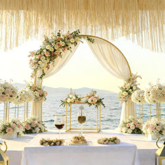 Light Champagne Wedding Arch Draping Fabric, 1 Pack 29″ X 20FT Sheer Fabric Arch