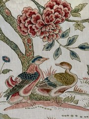 Indienne Peacock Linen Fabric by Sanderson 2 Yards