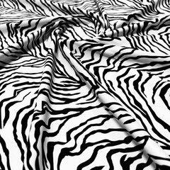 Black & White Animal Print Zebra Stretch Spandex Fabric 60″ by Yard for Swimwear