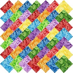 50pcs 10 x 10 inches Multicolor Cotton Fabric Bundle Squares for Quilting Sew…