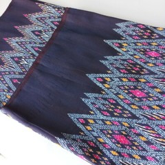 Thai Silk100% Natural Dark Blue Hand Woven Cloth High Quality Textile (2 Yards)