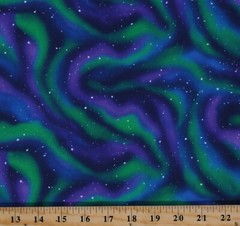 Cotton Northern Lights Aurora Borealis Colors Fabric Print by the Yard D768.57