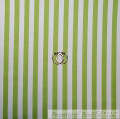 BonEful FABRIC FQ Cotton Quilt Green White Small STRIPE Unisex Kid Xmas Holiday