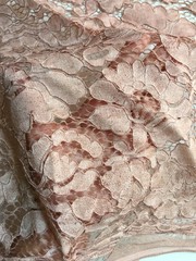 Summer MAUVE Floral Pattern Double Dyed Flat Lace on Mesh Fabric by the Yard –