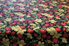 1 1/2 Yds Heavy Cotton Blend Stretch Floral Fabric