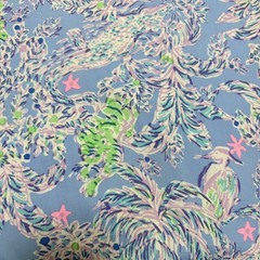 Lilly Pulitzer Cotton Poplin Fabric Blue Peri The Turtle Package 36″ x 57″
