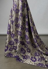 Purple Gold Jacquard Metallic Brocade Fabric 58” Width By The Yard