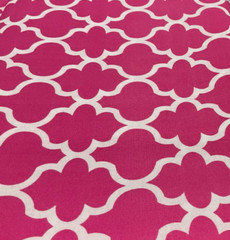 BROTHER SISTER DESIGN STUDIO -LATTICE #B34-ID-P25P-HOT PINK & WHITE- BY THE YARD