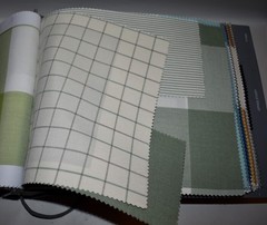FABRIC SAMPLE BOOK Indoor/Outdoor CHECKS PLAIDS TICKING 49pcs LOT e-z peel back