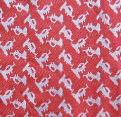 50″ x 66″W Vintage Cotton T-Shirt Skirt TUBE Knit Fabric Retro Design Red White