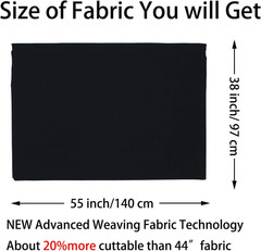 -Black 100% Cotton Fabric by the Yard for Sewing DIY Crafting Fashion Design Was