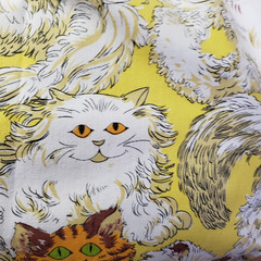 House ‘n Home Fabrics Cat Mouse Sewing Vintage 5yds 14″x 45 ” Crafts Home Decor