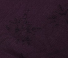 Sushila Vintage Wine Scrap Saree Pure Linen Printed & Woven Remnant Sari Fabric