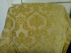 Tone on Tone Gold Chenille Heavy Darker Gold Chenille/Butter Gold Pattern BTYard