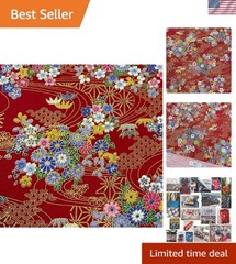 Beautiful Bronzing Floral Print Cotton Fabric 0.55 Yard – Perfect for Quilting