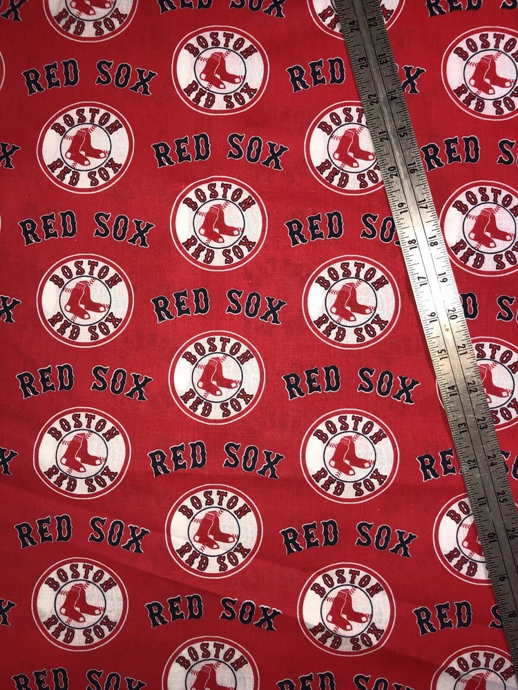 MLB Boston Red Sox Cotton Fabric 1/2 Yard (18 By 58″) New