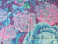 KAFFE FASSETT CABBAGE & ROSE WOOD BLUE GP38 1/2 yard purple background original
