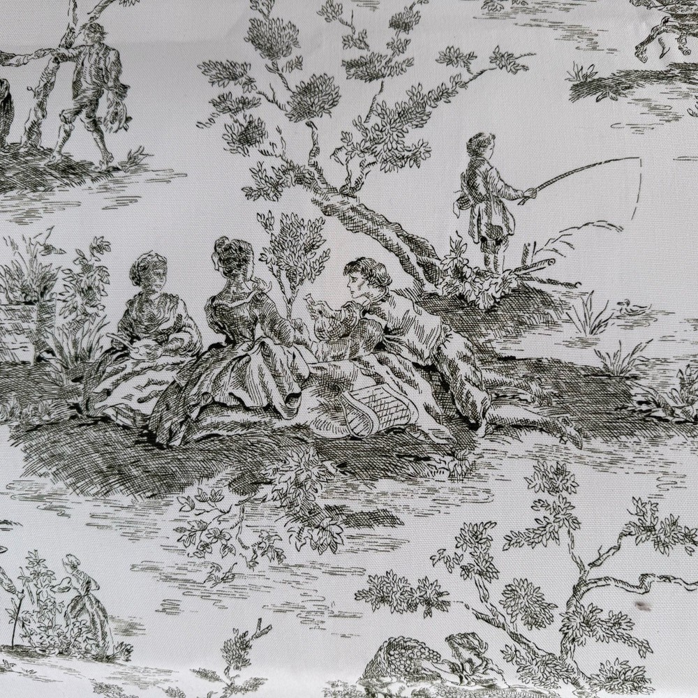 Waverly Toile Upholstery Fabric Forest Green Color ‘Four Seasons’ 46in x 49in