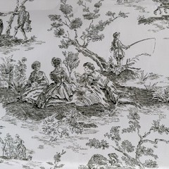 Waverly Toile Upholstery Fabric Forest Green Color ‘Four Seasons’ 46in x 49in