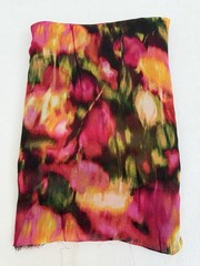 Ikat Floral Sheer Polyester Chiffon Fabric Magenta Multi 61” W X 2.33 yds (84”)