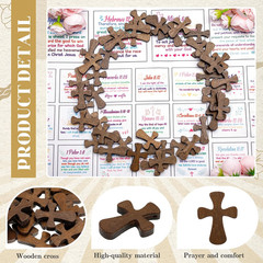 48-Piece Pocket Prayer Quilt Squares with Crosses – Spiritual Gift Set